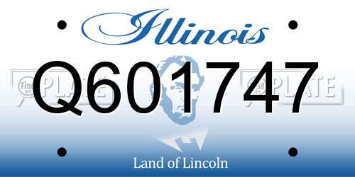 Q601747 Illinois License Plate