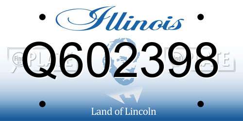Q602398 Illinois License Plate
