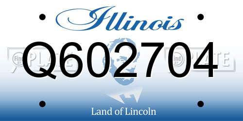 Q602704 Illinois License Plate