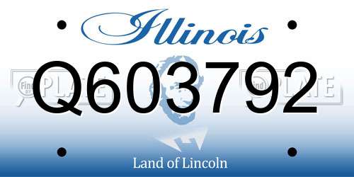 Q603792 Illinois License Plate