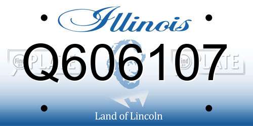 Q606107 Illinois License Plate