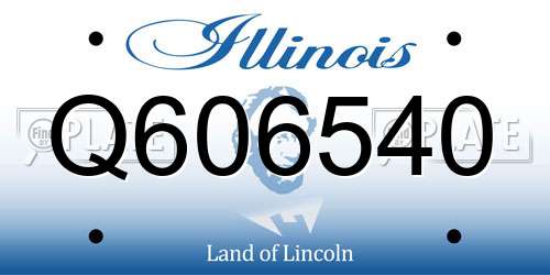 Q606540 Illinois License Plate