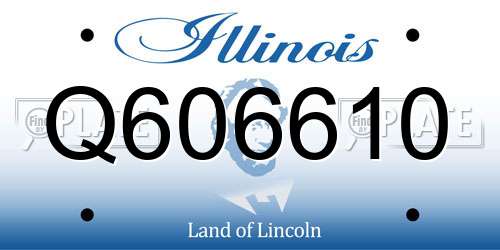 Q606610 Illinois License Plate