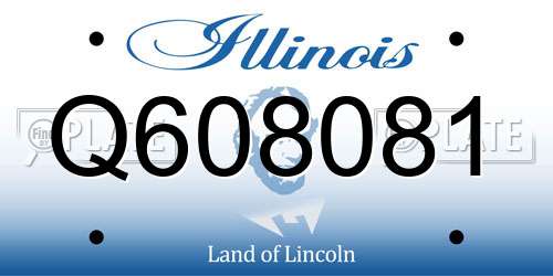 Q608081 Illinois License Plate