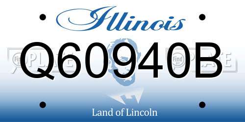 Q60940B Illinois License Plate