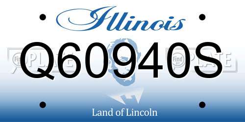 Q60940S Illinois License Plate