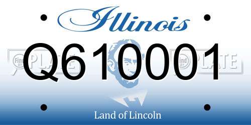Q610001 Illinois License Plate