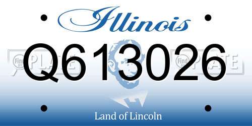 Q613026 Illinois License Plate