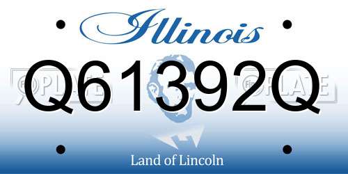 Q61392Q Illinois License Plate
