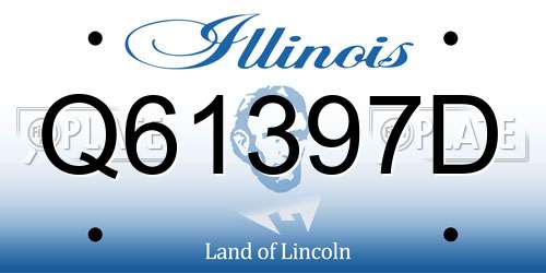 Q61397D Illinois License Plate
