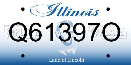 Q61397O Illinois License Plate