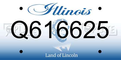 Q616625 Illinois License Plate