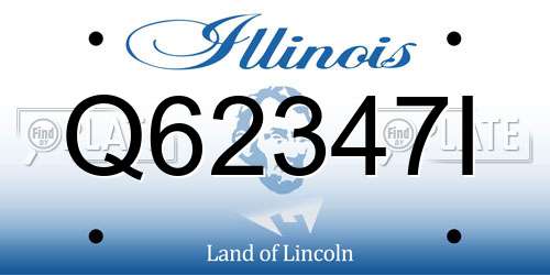 Q62347I Illinois License Plate
