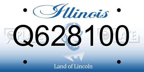 Q628100 Illinois License Plate