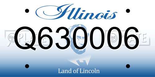 Q630006 Illinois License Plate