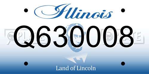 Q630008 Illinois License Plate
