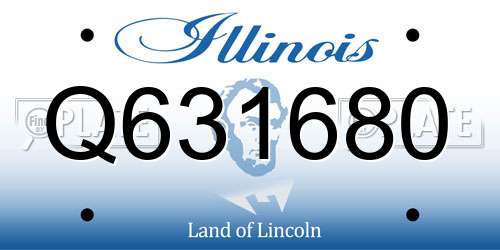 Q631680 Illinois License Plate