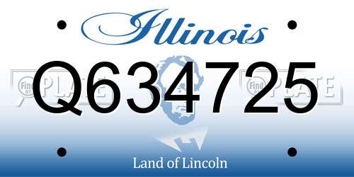 Q634725 Illinois License Plate