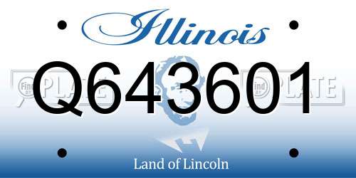 Q643601 Illinois License Plate