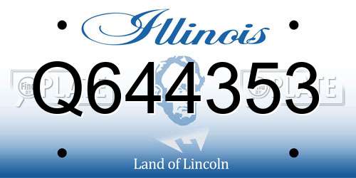 Q644353 Illinois License Plate