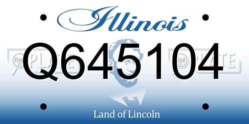 Q645104 Illinois License Plate
