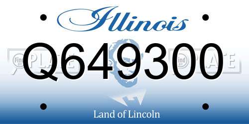 Q649300 Illinois License Plate