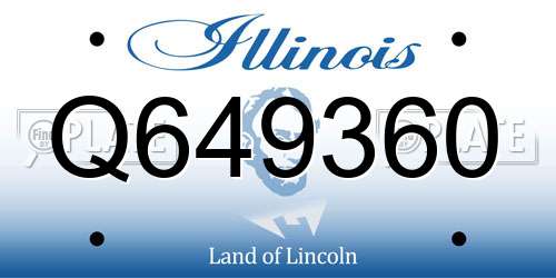 Q649360 Illinois License Plate