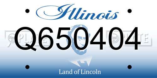 Q650404 Illinois License Plate