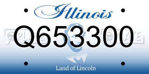 Q653300 Illinois License Plate