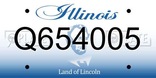 Q654005 Illinois License Plate