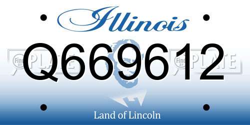 Q669612 Illinois License Plate