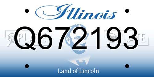 Q672193 Illinois License Plate