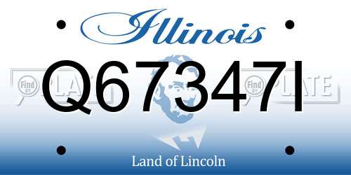 Q67347I Illinois License Plate