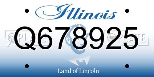 Q678925 Illinois License Plate