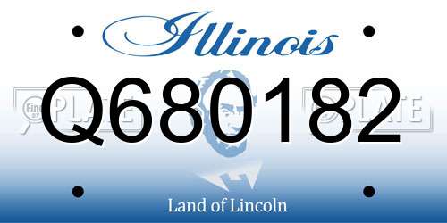 Q680182 Illinois License Plate