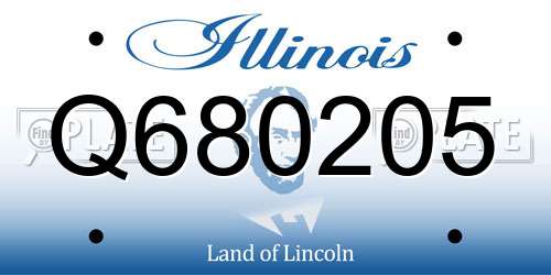 Q680205 Illinois License Plate