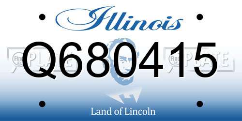 Q680415 Illinois License Plate