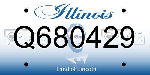 Q680429 Illinois License Plate