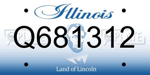 Q681312 Illinois License Plate