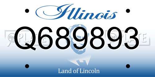 Q689893 Illinois License Plate
