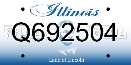 Q692504 Illinois License Plate
