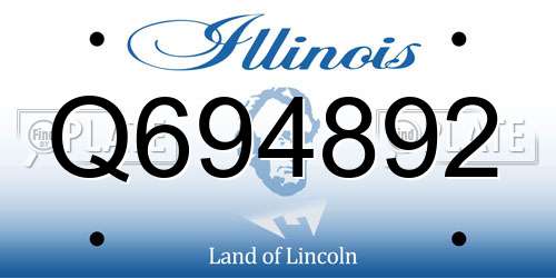 Q694892 Illinois License Plate