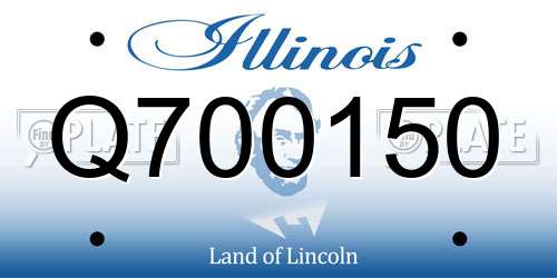 Q700150 Illinois License Plate