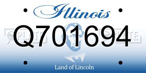 Q701694 Illinois License Plate