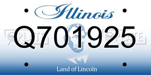 Q701925 Illinois License Plate