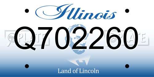 Q702260 Illinois License Plate