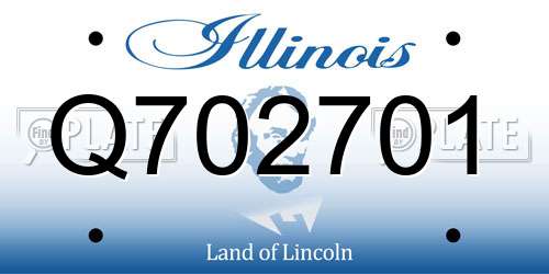 Q702701 Illinois License Plate