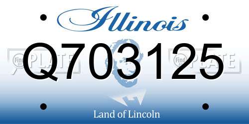 Q703125 Illinois License Plate
