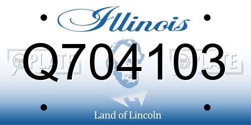 Q704103 Illinois License Plate
