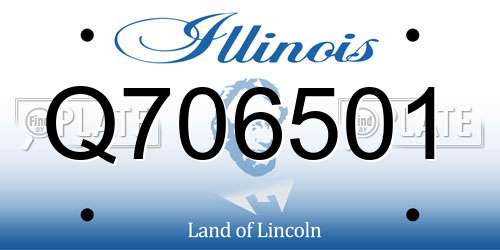 Q706501 Illinois License Plate